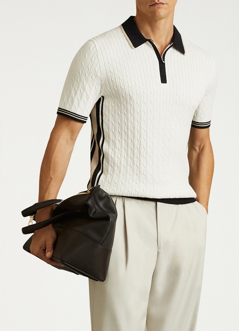Polo Reiss Pulse de corte justo com meio zíper