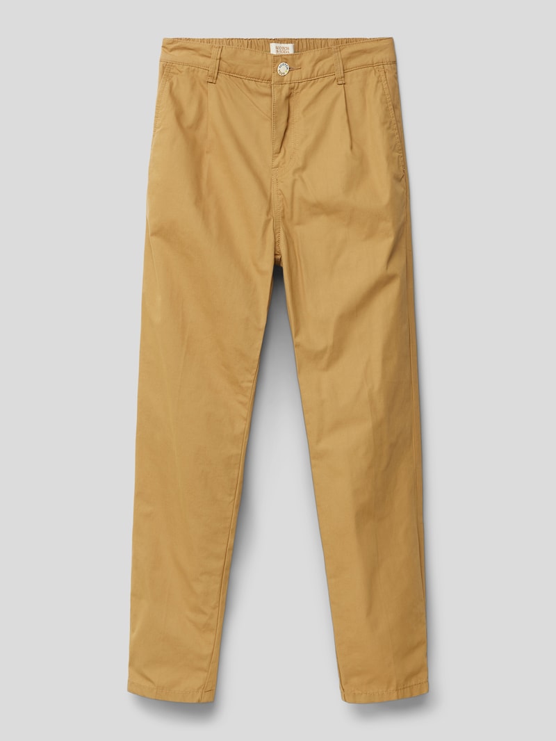 Loose Tapered Fit Stoffhose mit Gesäßtasche Modell 'Peache' in beige