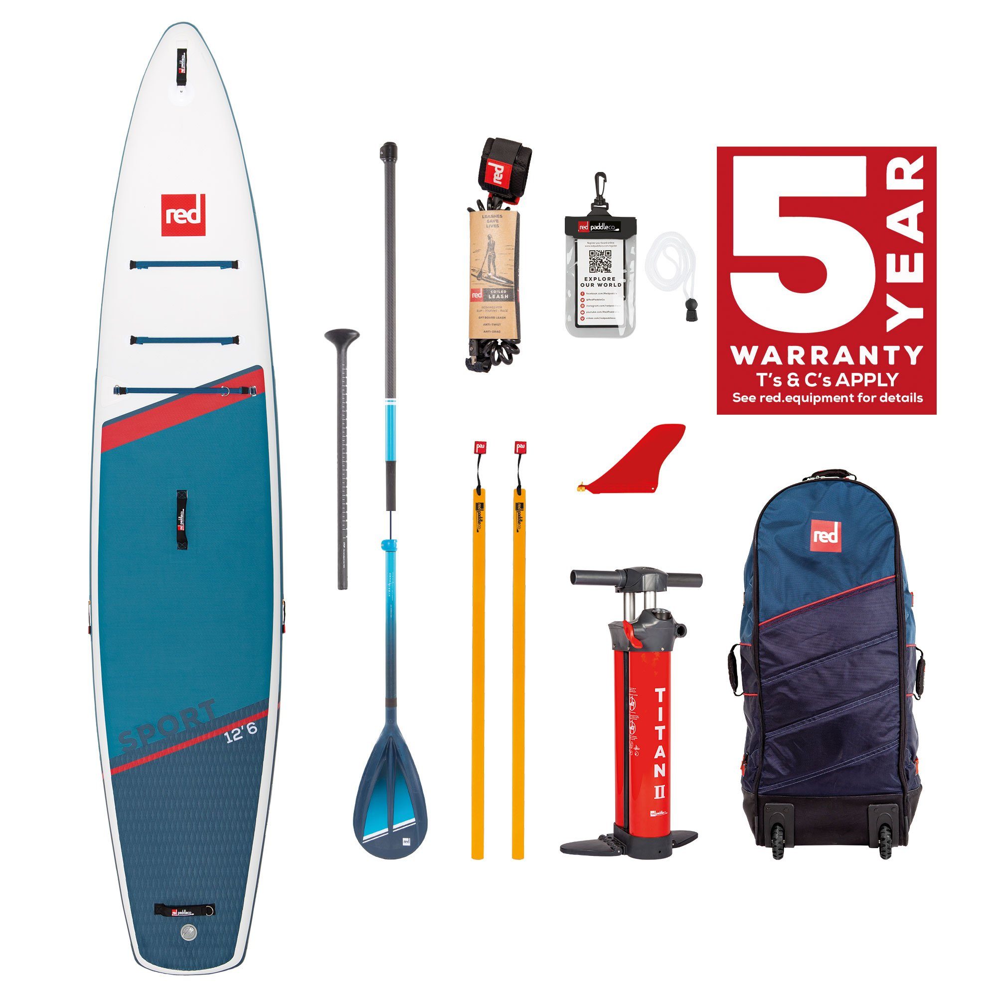 Red Paddle SUP-Board Red Paddle Co SUP SET SPORT 12'6