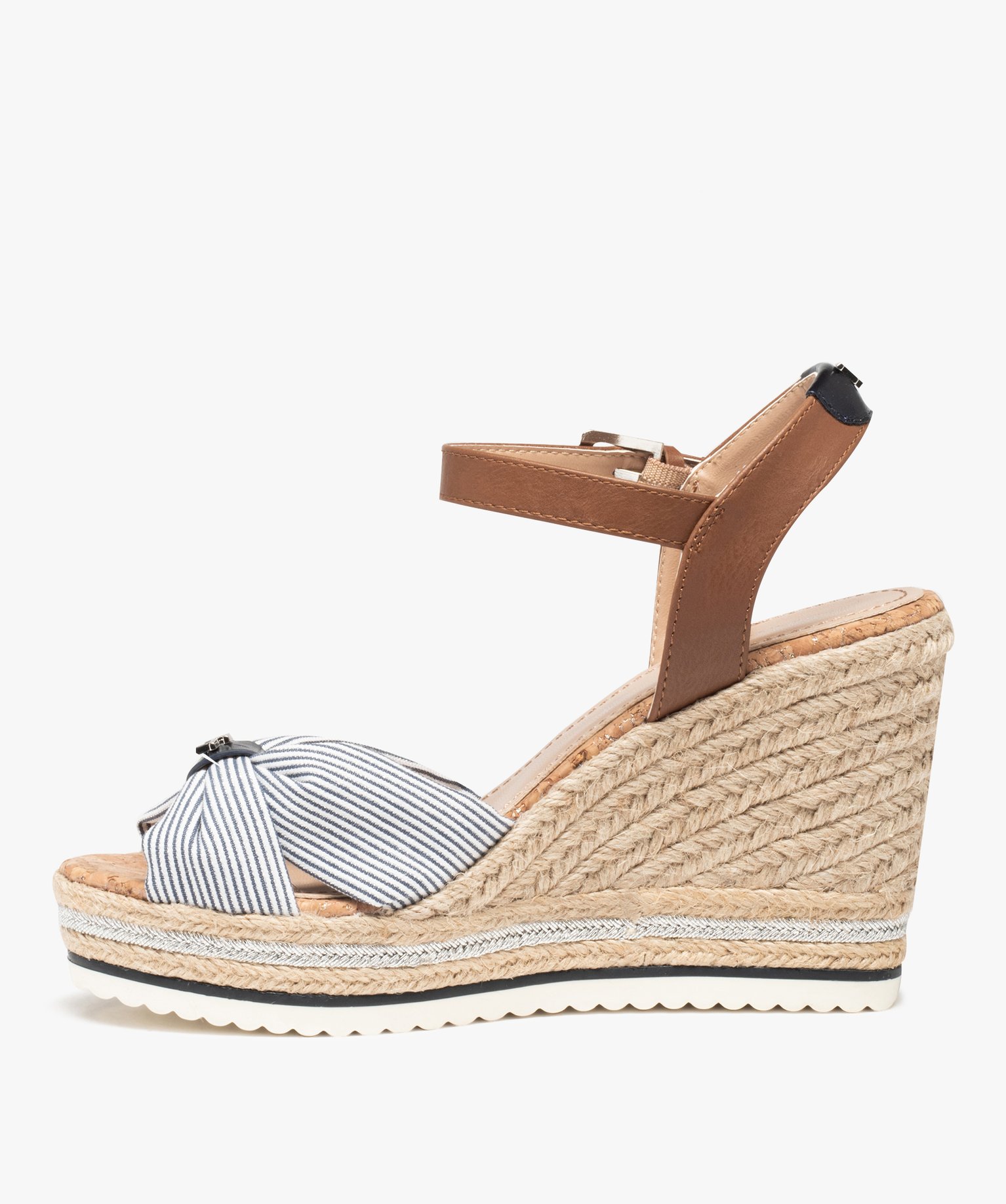Sandales femme compensées dessus en toile - Tom Tailor marine | GEMO