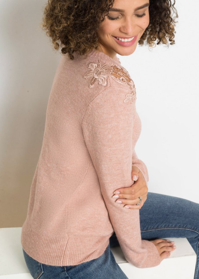 Pullover in Wickeloptik
