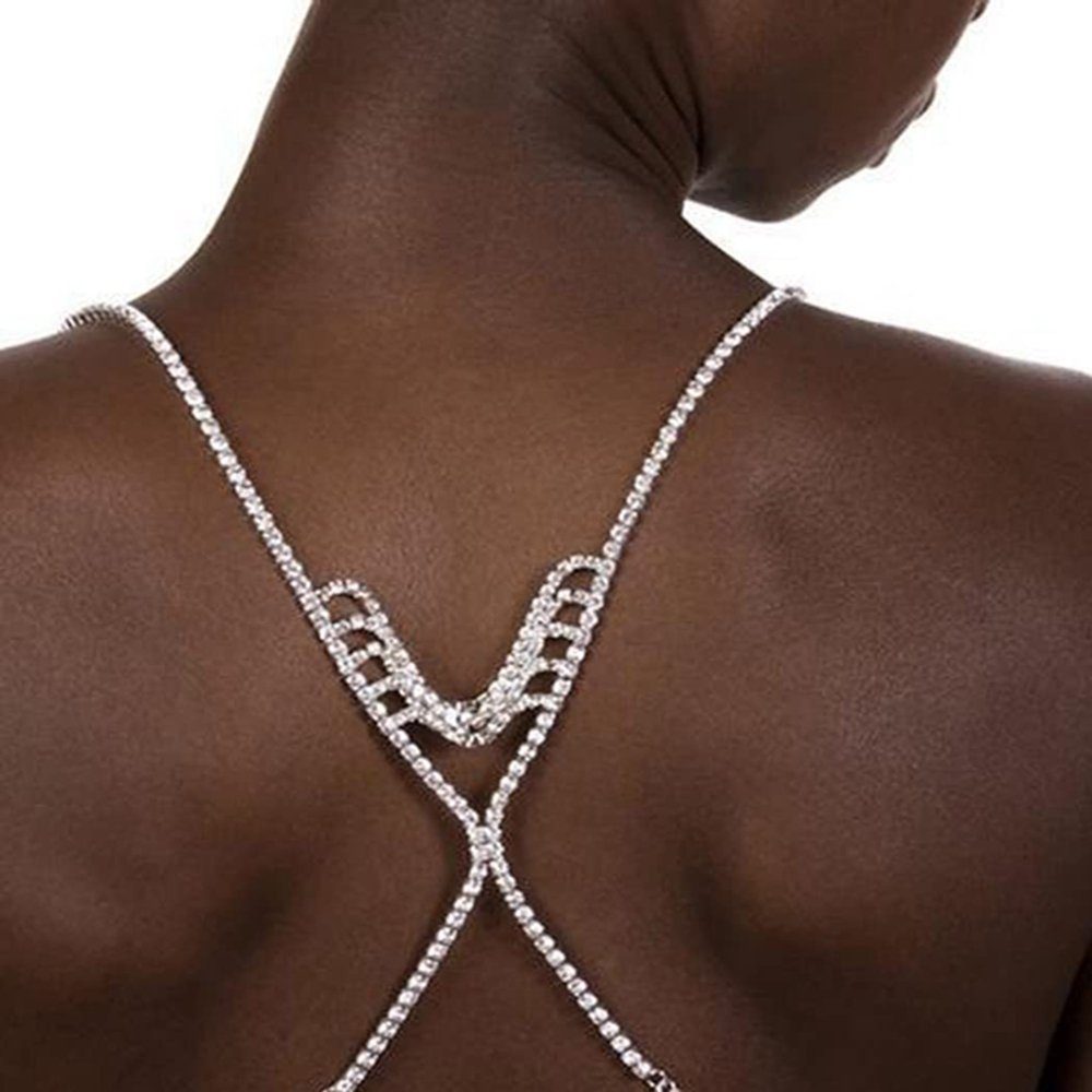 Ronner UG BH-Träger Glänzend BH-Träger Silber BH-Träger Halter Kristall Schultergurte (1 Paar)