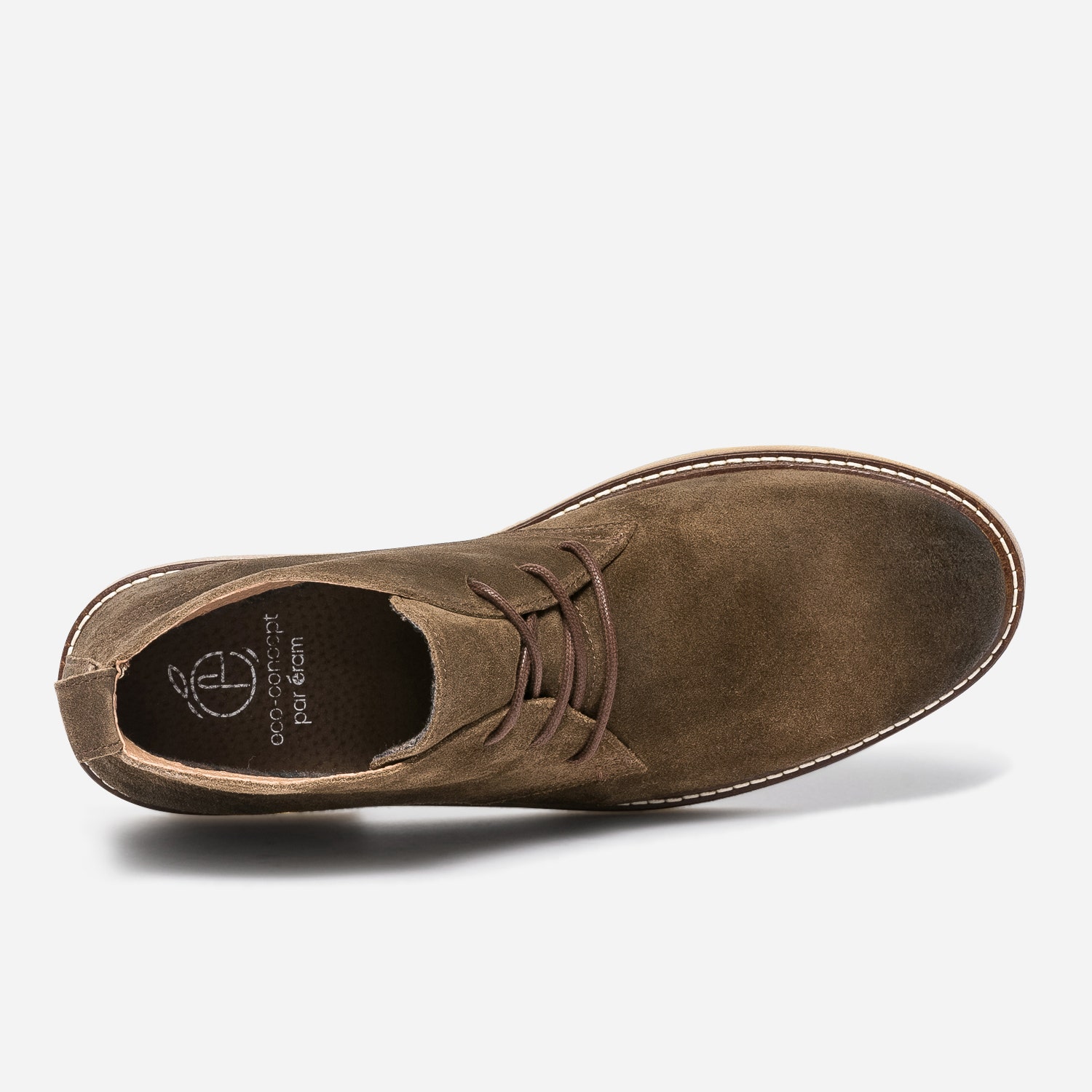 Desert boots taupe foncé éco-conçu en cuir velours