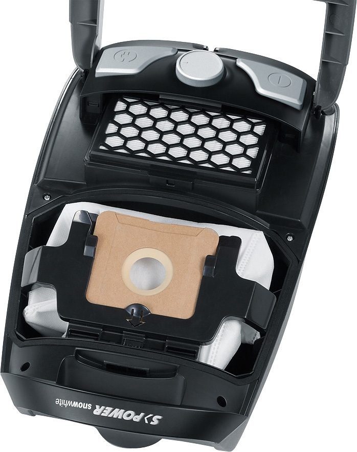 Severin Bodenstaubsauger S`Power snowwhite BC 7045, 750 W, mit Beutel, Für Allergiker, inkl. XL-Parkettdüse, Kabelaufbewahrung per Fußtaste