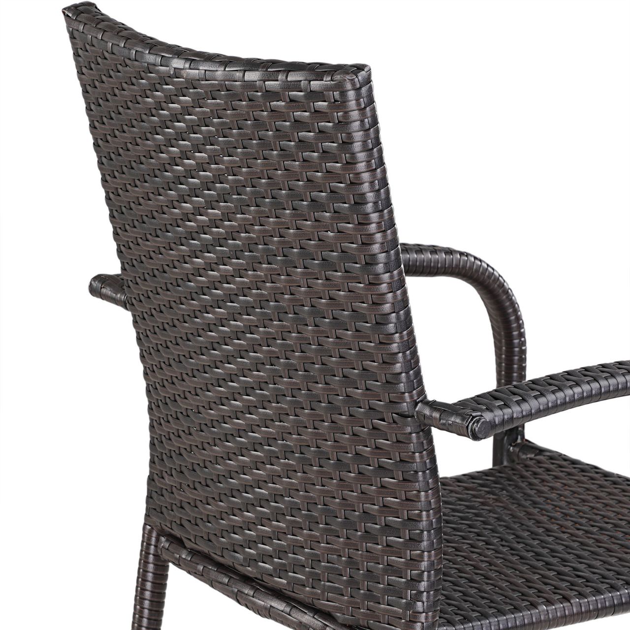 Casaria Polyrattan Stapelstuhl Comfort 4er-Set Braun