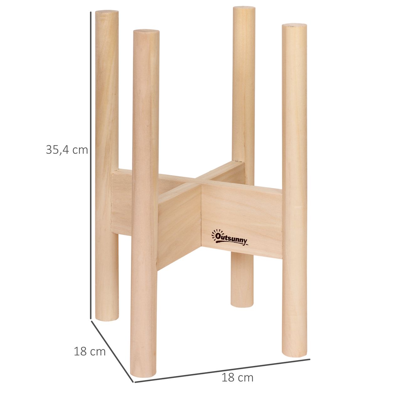 Outsunny Blumenständer 2er Set aus Holz Pflanzenständer Set