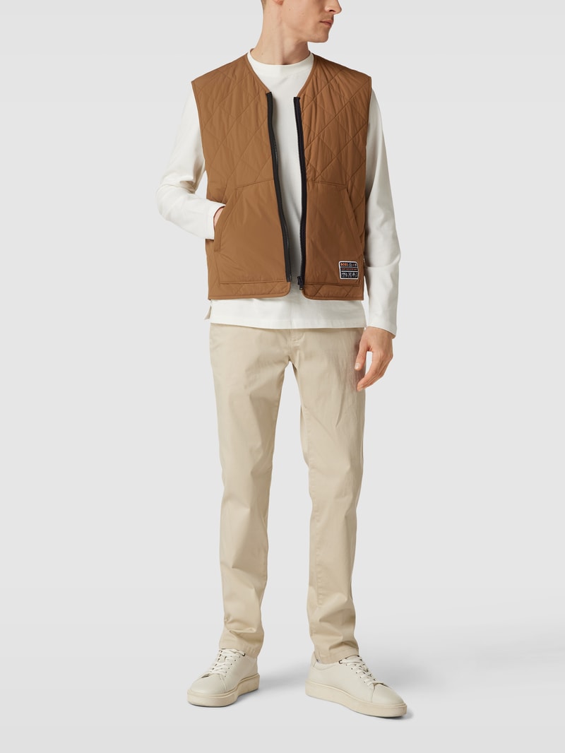 Steppweste mit Label-Patch Modell 'Okella' in beige