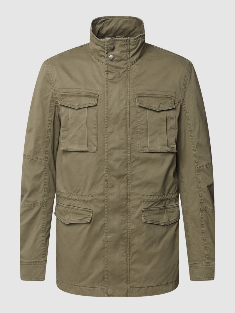 Jacke mit Stehkragen Modell 'TAWNY' in olivgrün