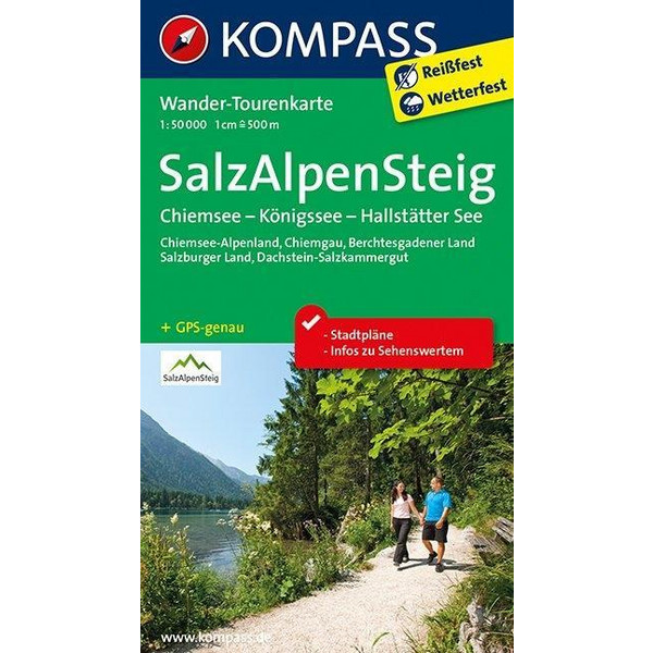 Salz-Alpen-Steig - Chiemsee - Königssee - Hallstätter See 1 : 50 000 - Wanderkarte