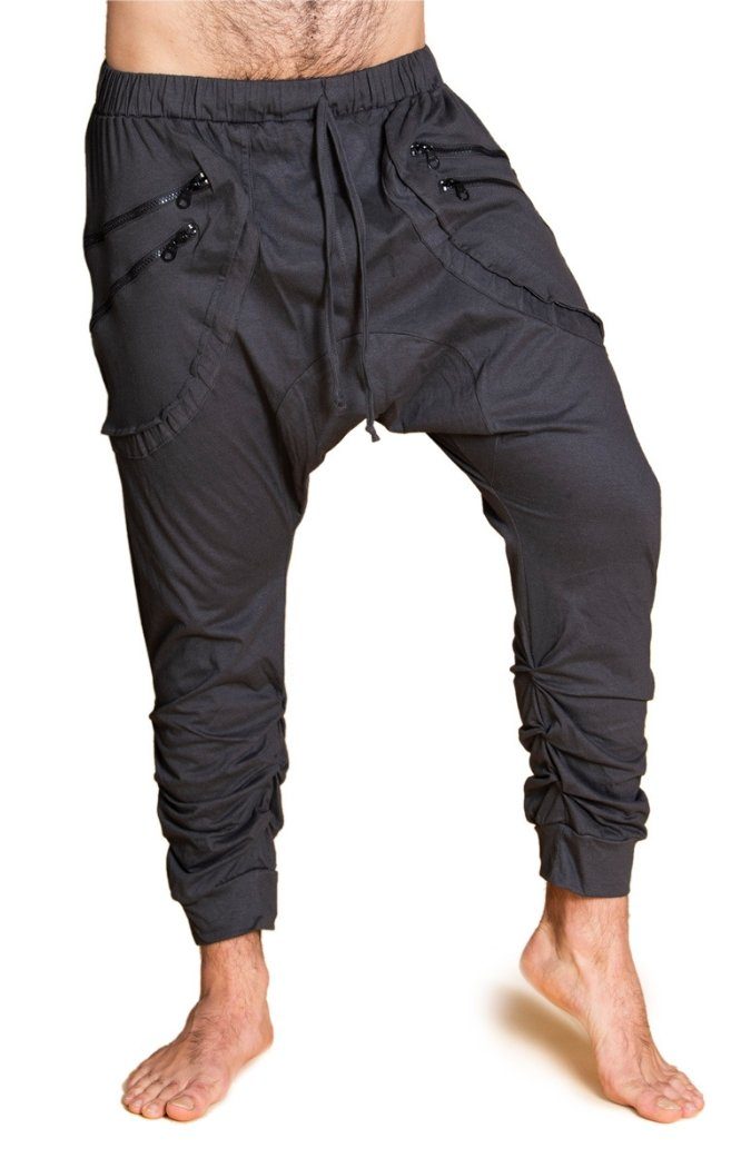 PANASIAM Wellnesshose Baggy Pants Ch03 modische Haremshose aus festem Baumwoll-Jersey-Stoff bequeme Unisex Freizeithose für Damen und Herren