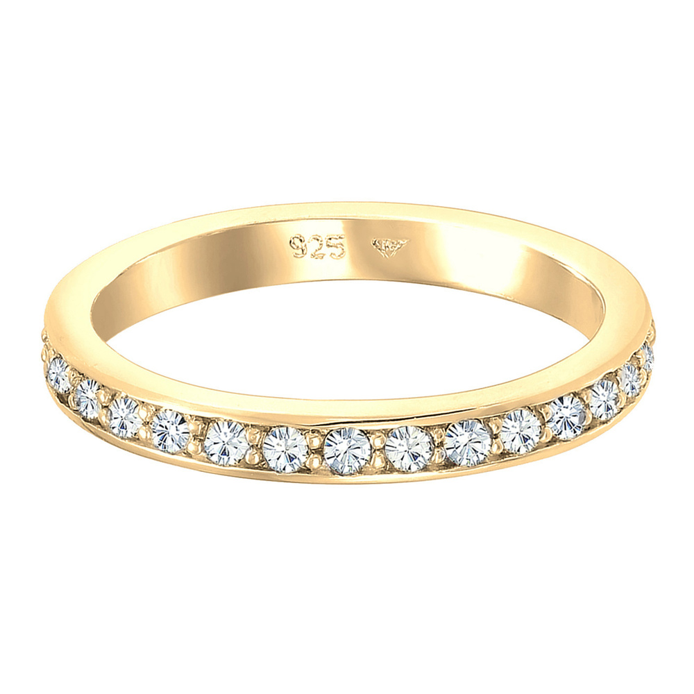 Elli Elli Bague Femmes bande Memoire avec cristaux en argent sterling 925 Bague