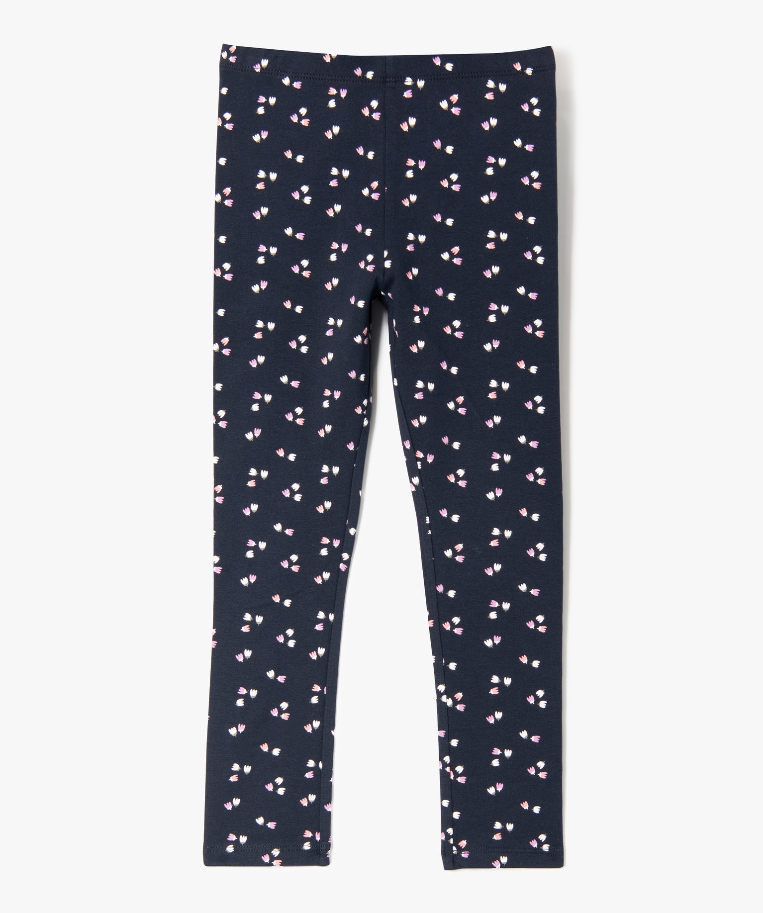 Leggings imprimé en coton extensible fille marine | GEMO