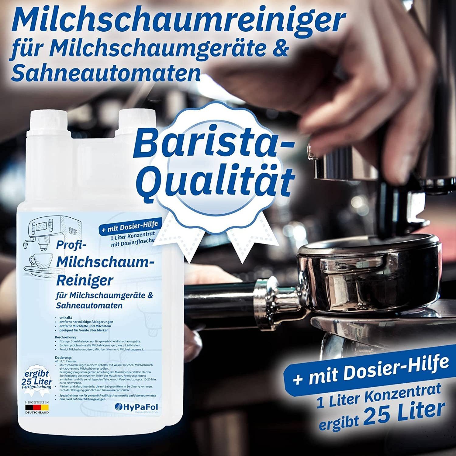 Hypafol Milchaufschäumer Milchschaumreiniger, flüssiger Spezialreiniger für Milchschaumgeräte, geeignet für Geräte aller Marken