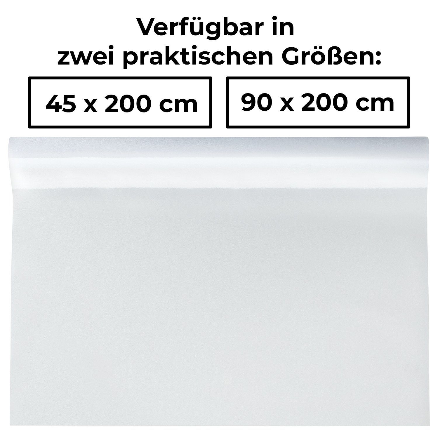 Fensterfolie Fensterfolie Milchglasfolie, SELBSTKLEBEND, statisch haftend, Sichtschutzfolie Blickschutzfolie für Fenster, Tür, Glas-Trennwand für Küche Bad und Büro, shelfmade