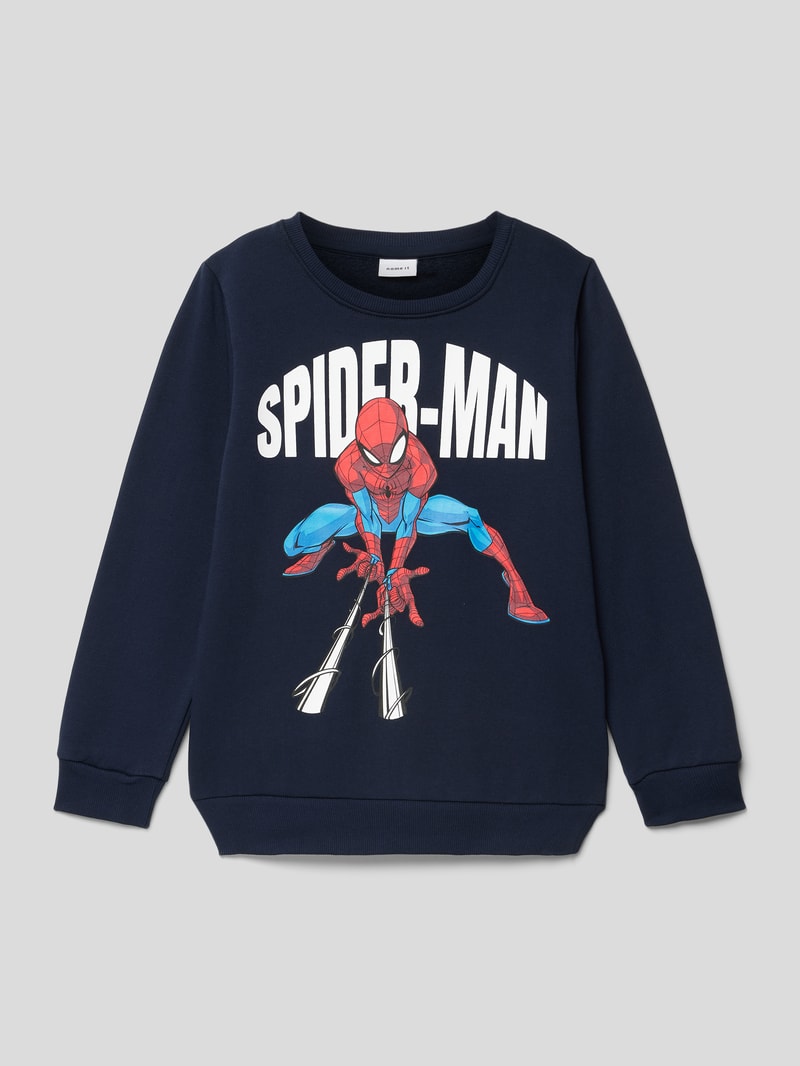 Sweatshirt mit Motiv-Print in blau