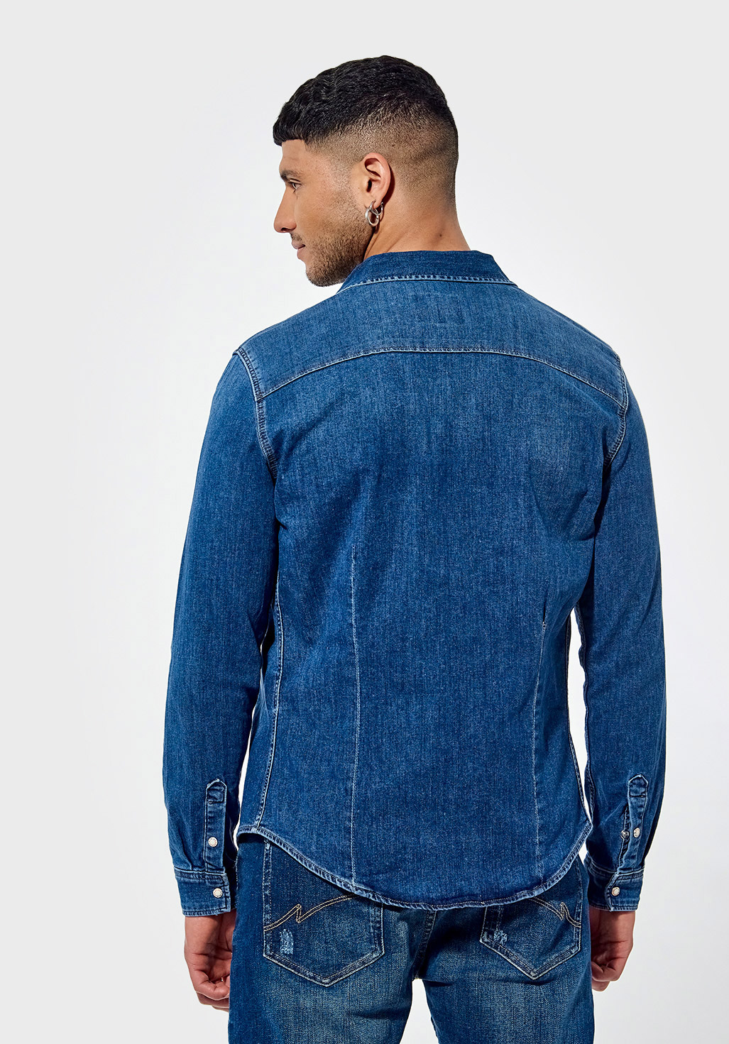 DIEGO  Chemise en jean bleue délavée Homme