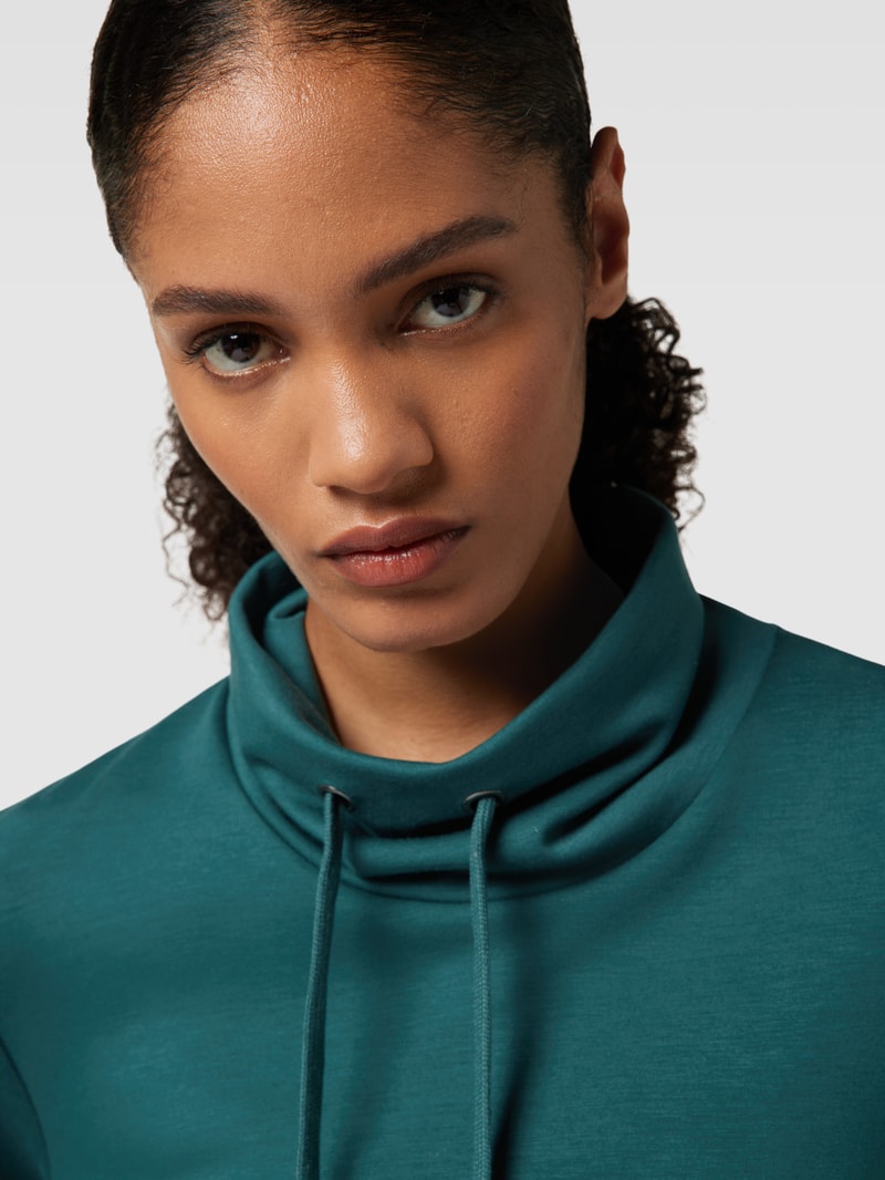 Sweatshirt mit Stehkragen Modell 'Banu' in smaragdgrün