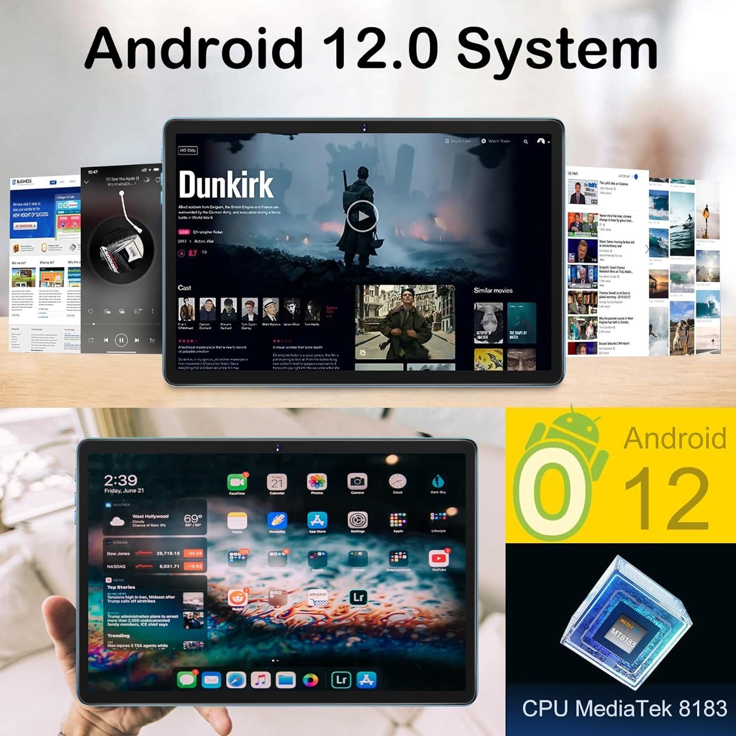 SEBBE 16GB RAM (TF 512GB) MT8183 8-Core 2.0Ghz Tablet (10