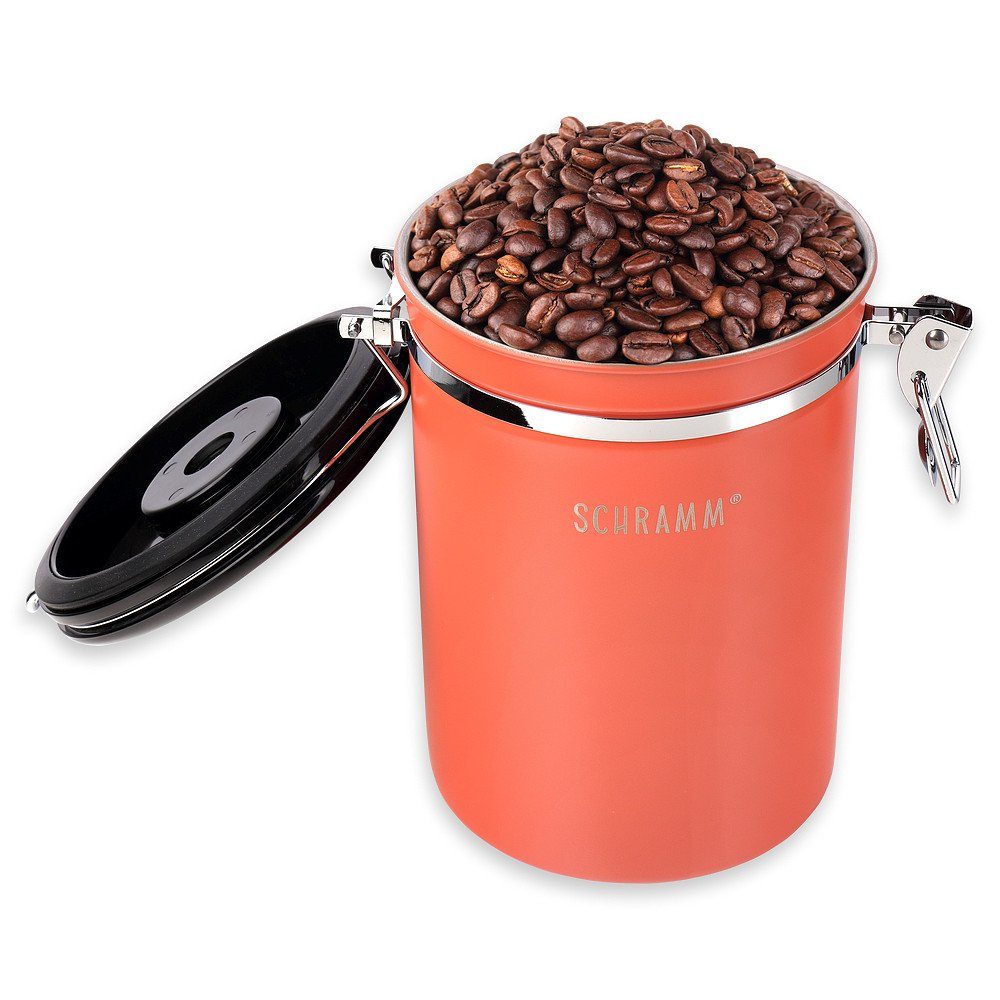 Schramm Kaffeedose Schramm® Kaffeedose 1800 ml in 10 Farben mit Dosierlöffel Höhe: 19cm Kaffeedosen Kaffeebehälter aus Edelstahl