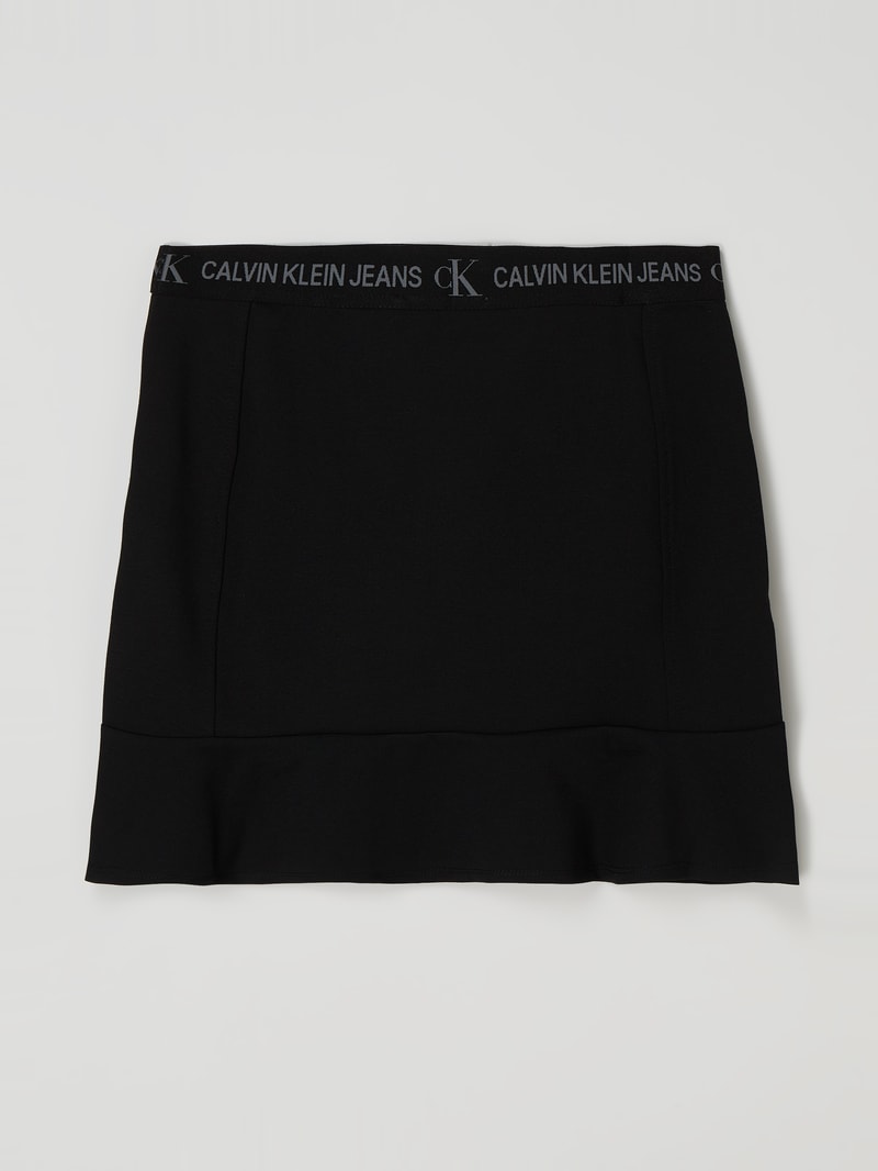 Minirock mit Logo-Bund  in schwarz