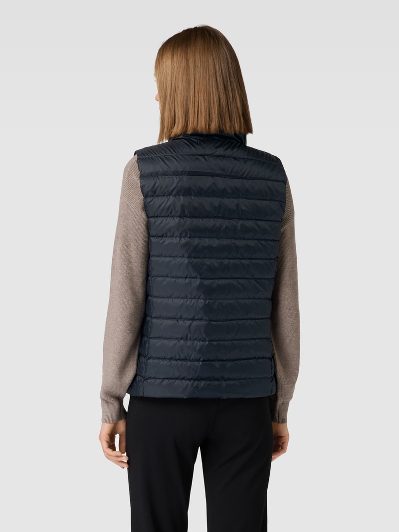 Steppweste mit Label-Detail in schwarz