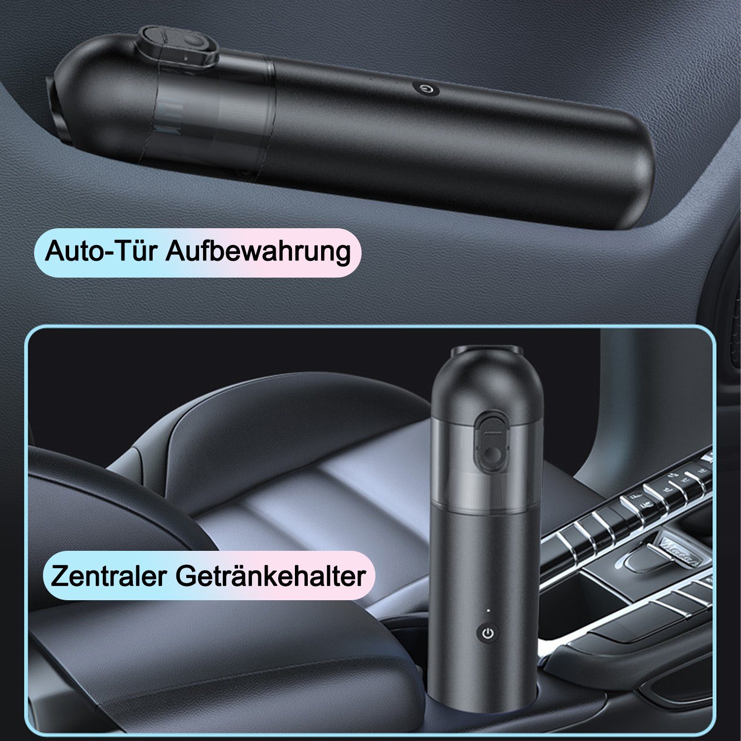 Kpaloft Akku-Handstaubsauger 6000Pa Kabelloser Autostaubsauger, Tragbarer Handsauger, 1500mAh Staubsauger, Nass & Trocken, für Tierhaare, Auto, Haus