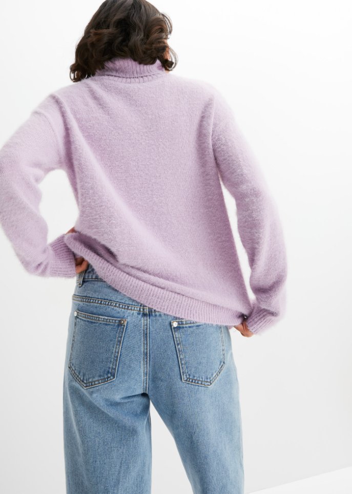 Rollkragenpullover mit Pailletten-Applikation