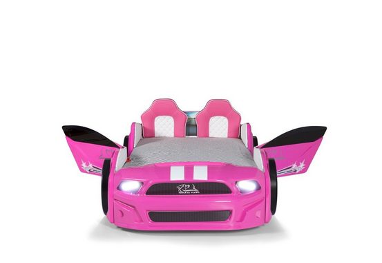 Möbel-Lux Kinderbett Must Rider, Kinderbett Must Rider in Pink mit Sitzen