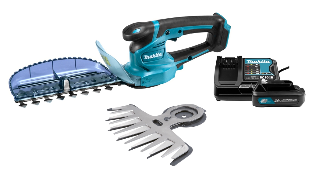 Makita UH201DWAX Buxusschaar 12 Volt 1 x 2,0 AH Li-ion + Grasschaar Messenset