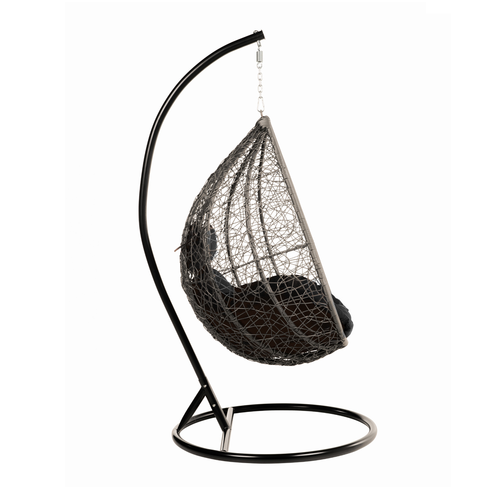 Home Deluxe Polyrattan Hängesessel CIELO - Schwarz mit Regenabdeckung