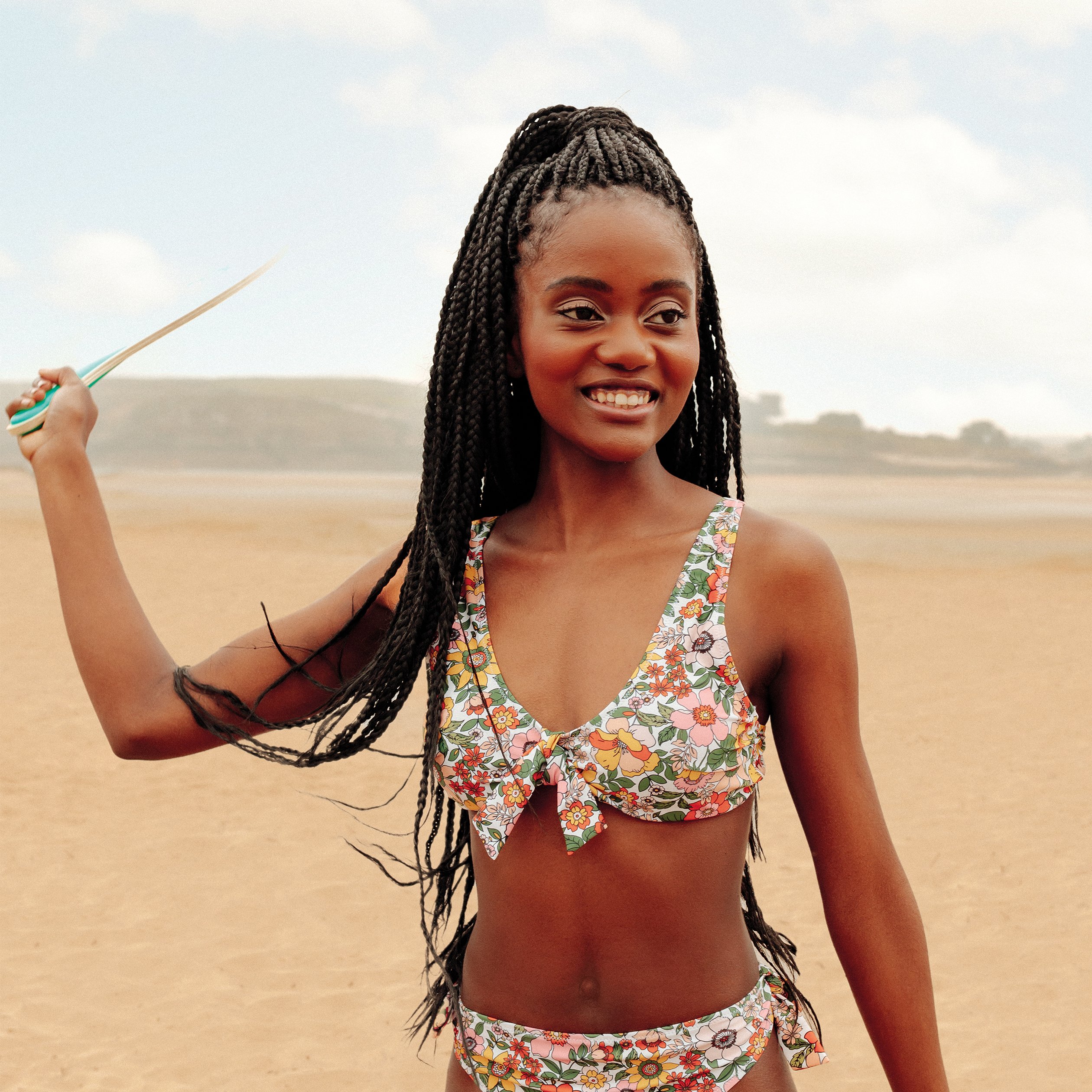 Haut de maillot de bain bretelles larges orange femme | La Halle