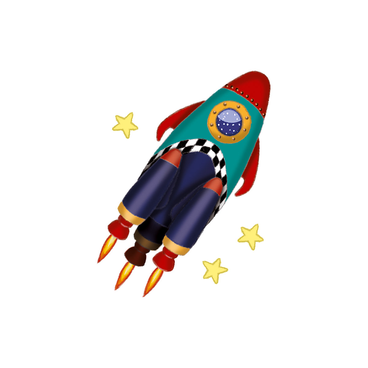 Mini-Tattoos Rakete & Planeten, 24 Stück