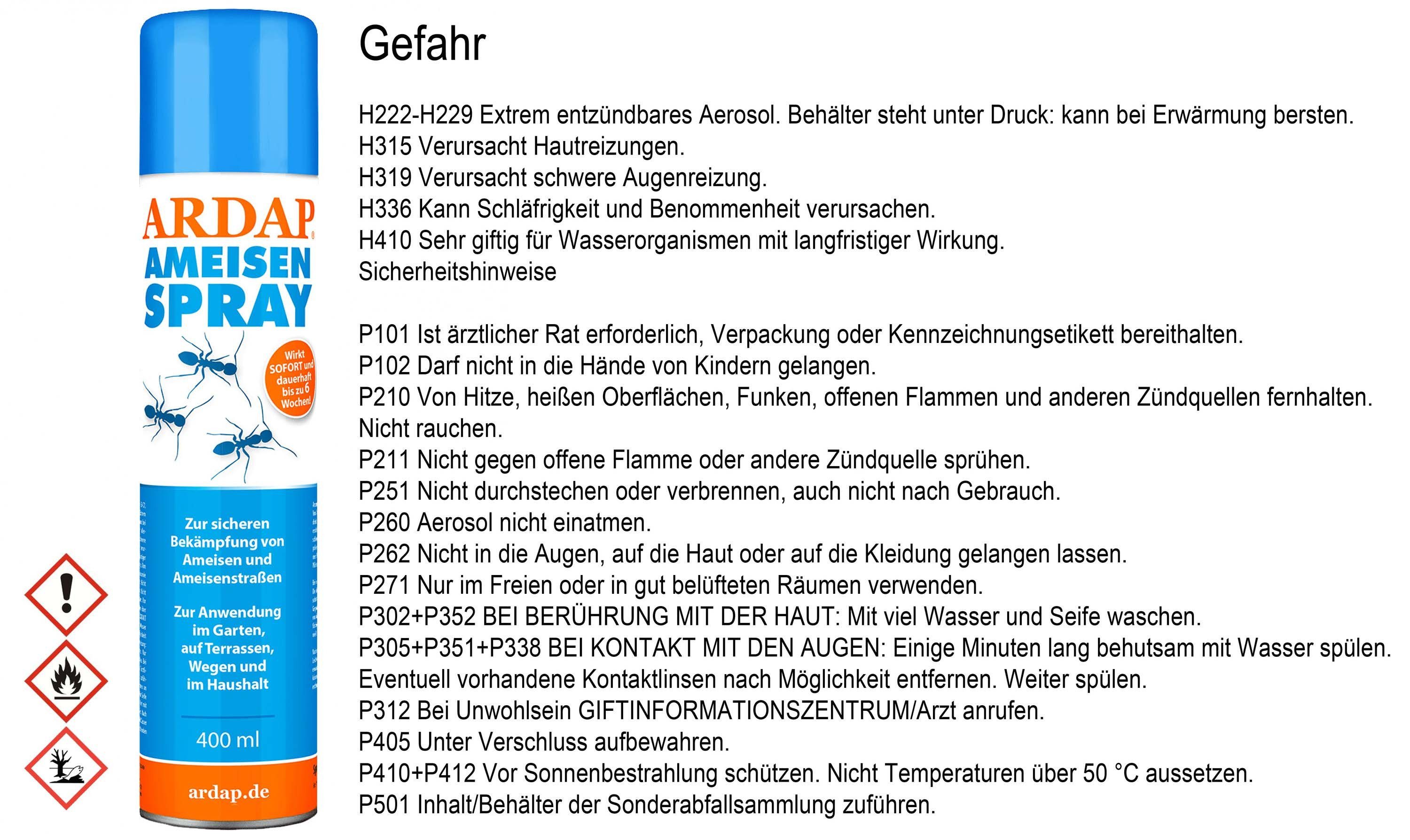 Ardap Insektenspray Ardap Ameisen Spray 400 ml