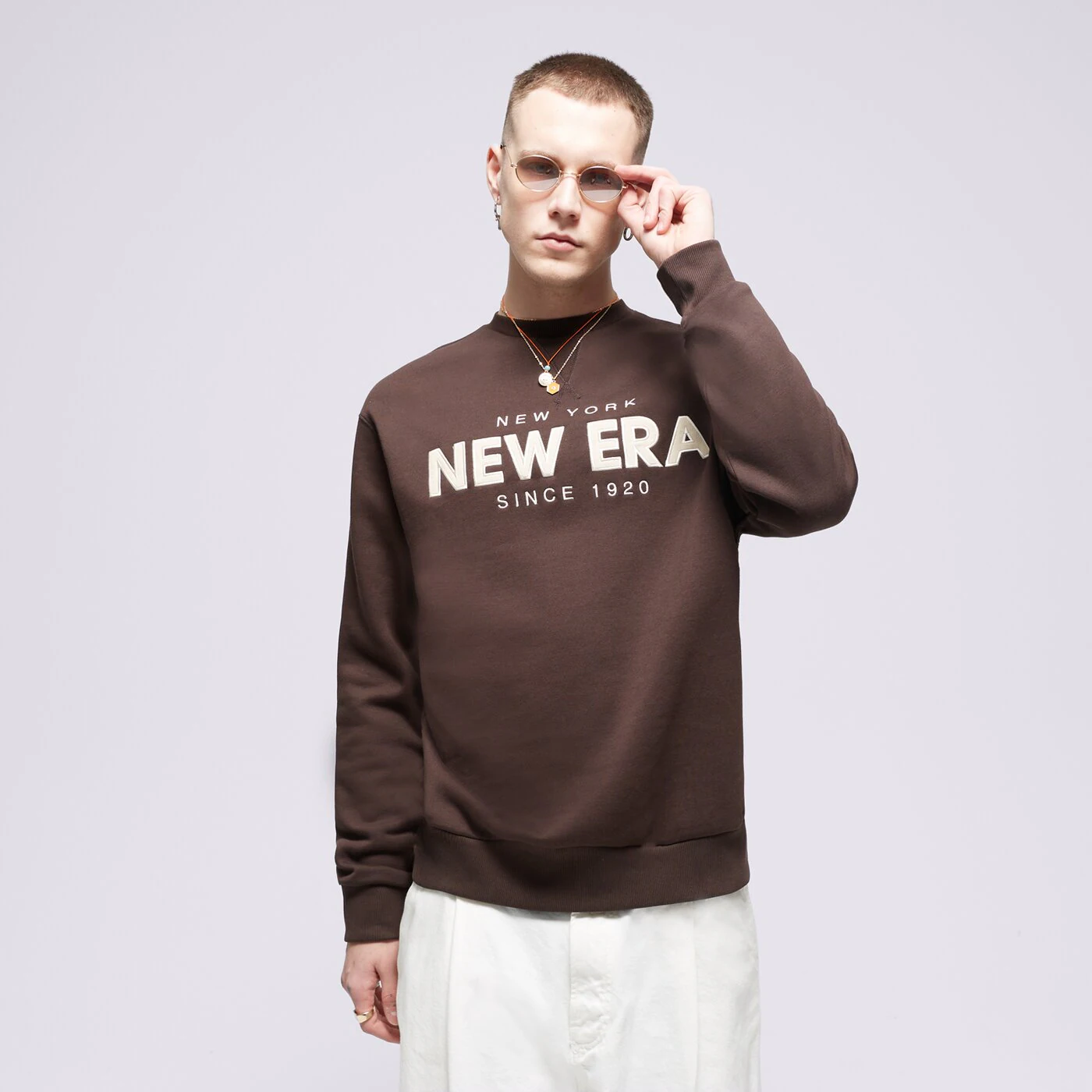 NEW ERA SWEATSHIRT NE WORDMARK CREW NECK Braun