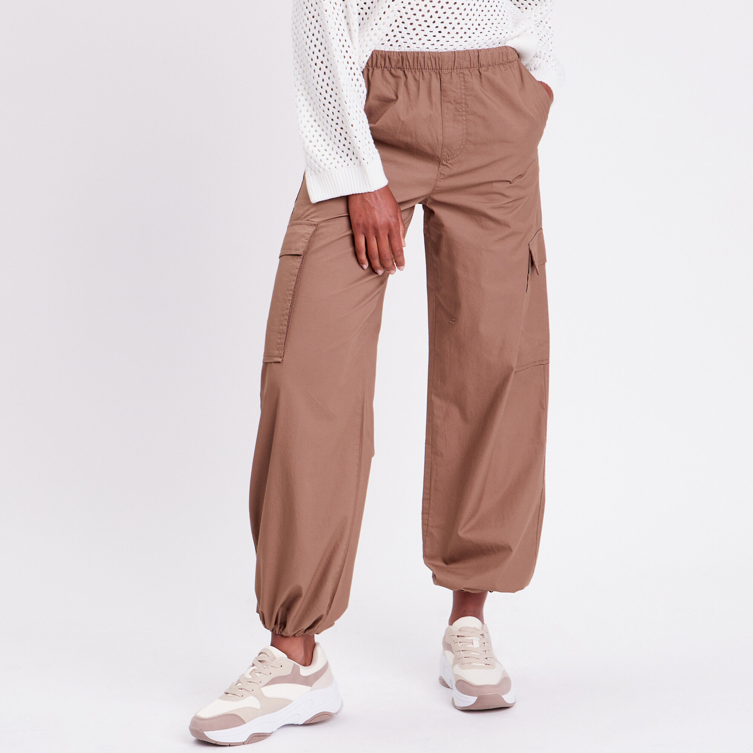 Pull ajouré col rond ecru femme | Cache Cache