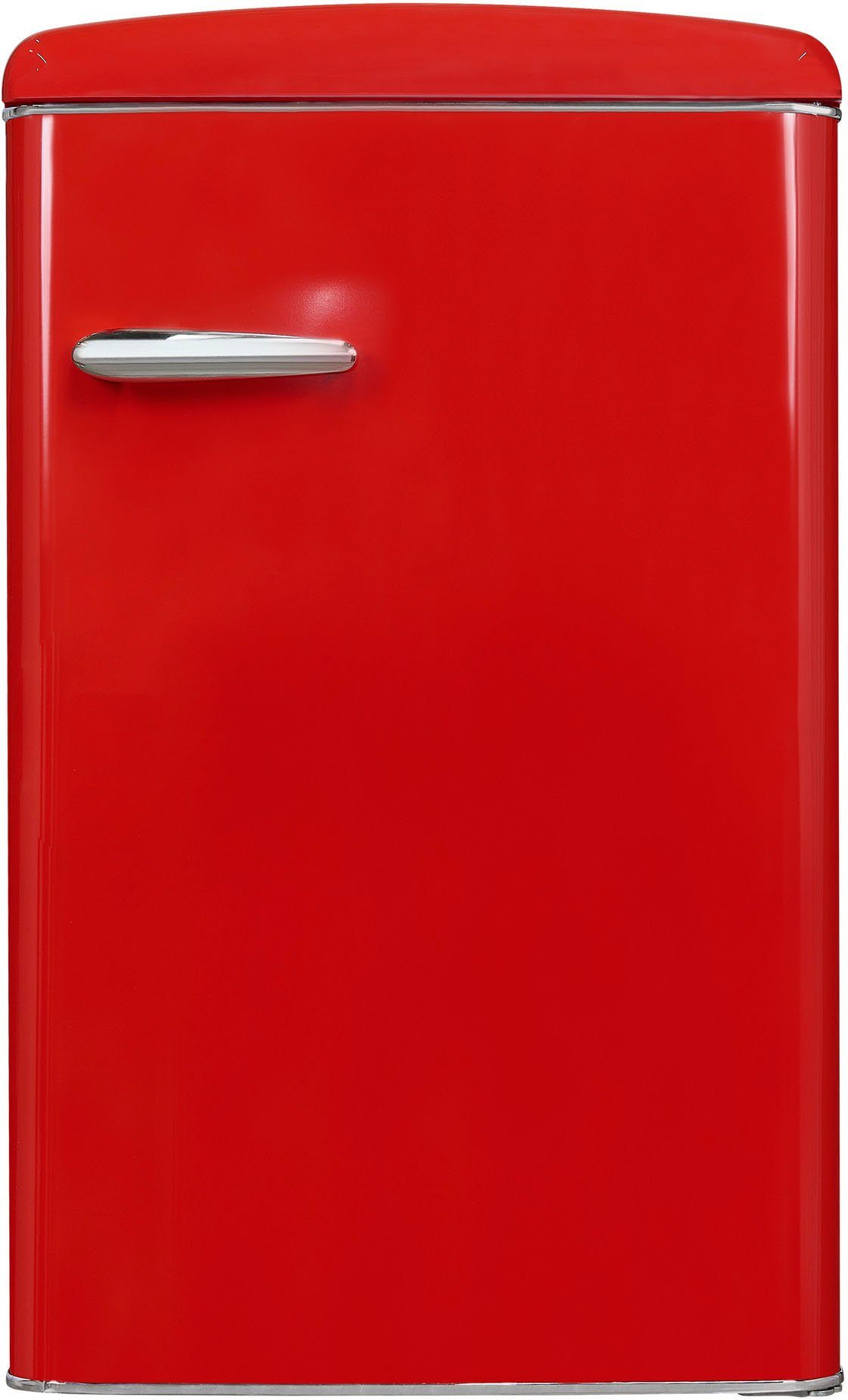 exquisit Kühlschrank RKS120-V-H-160F rot, 89,5 cm hoch, 55 cm breit