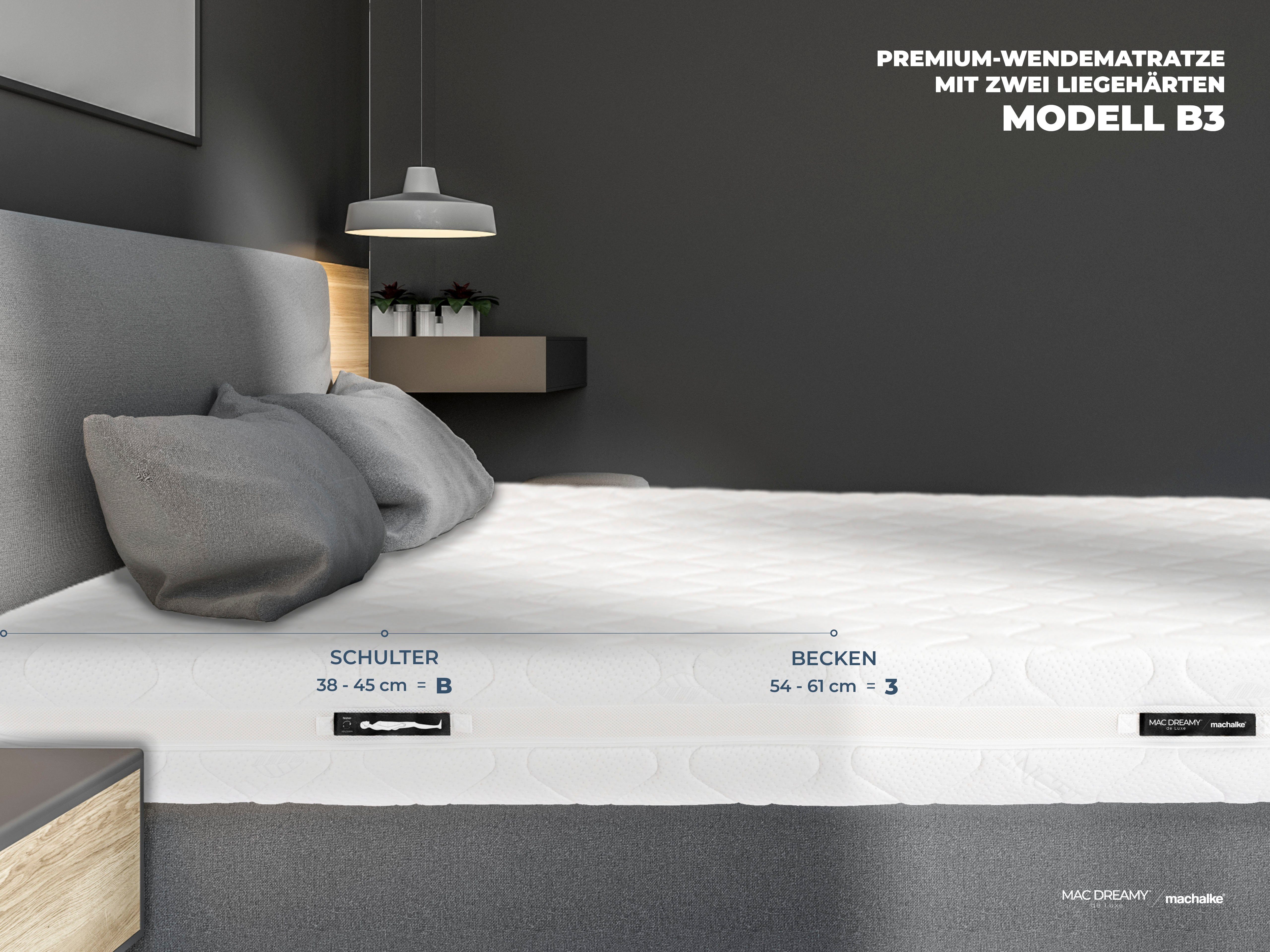 Kaltschaummatratze Mac Dreamy de Luxe, machalke®, 20 cm hoch, Premium Matratze in verschiedenen Größen, luxuriöse Wendematratze