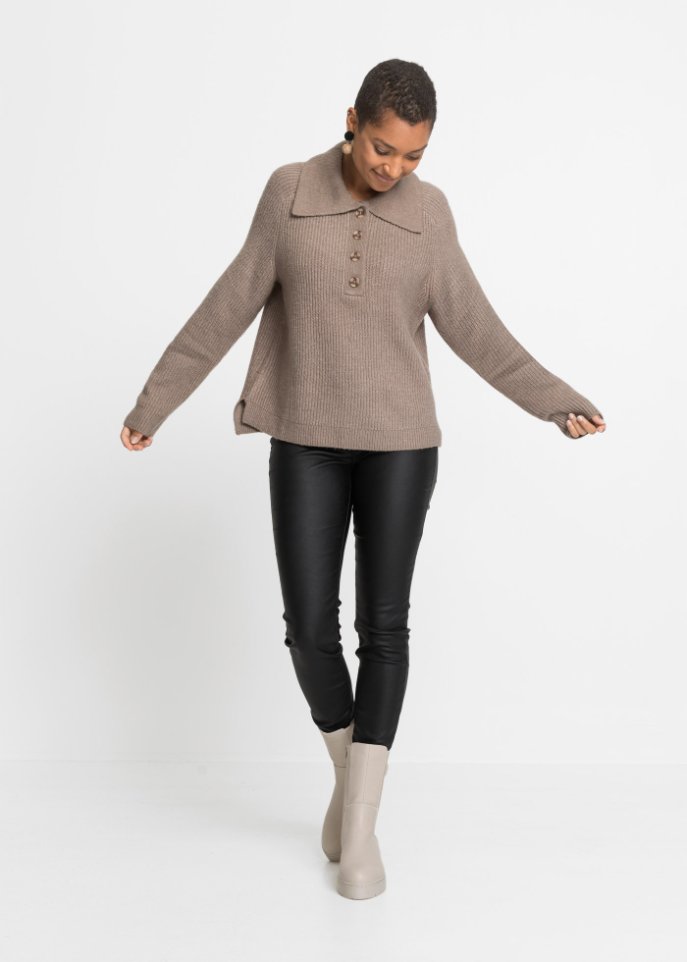 Strickpullover mit Polokragen