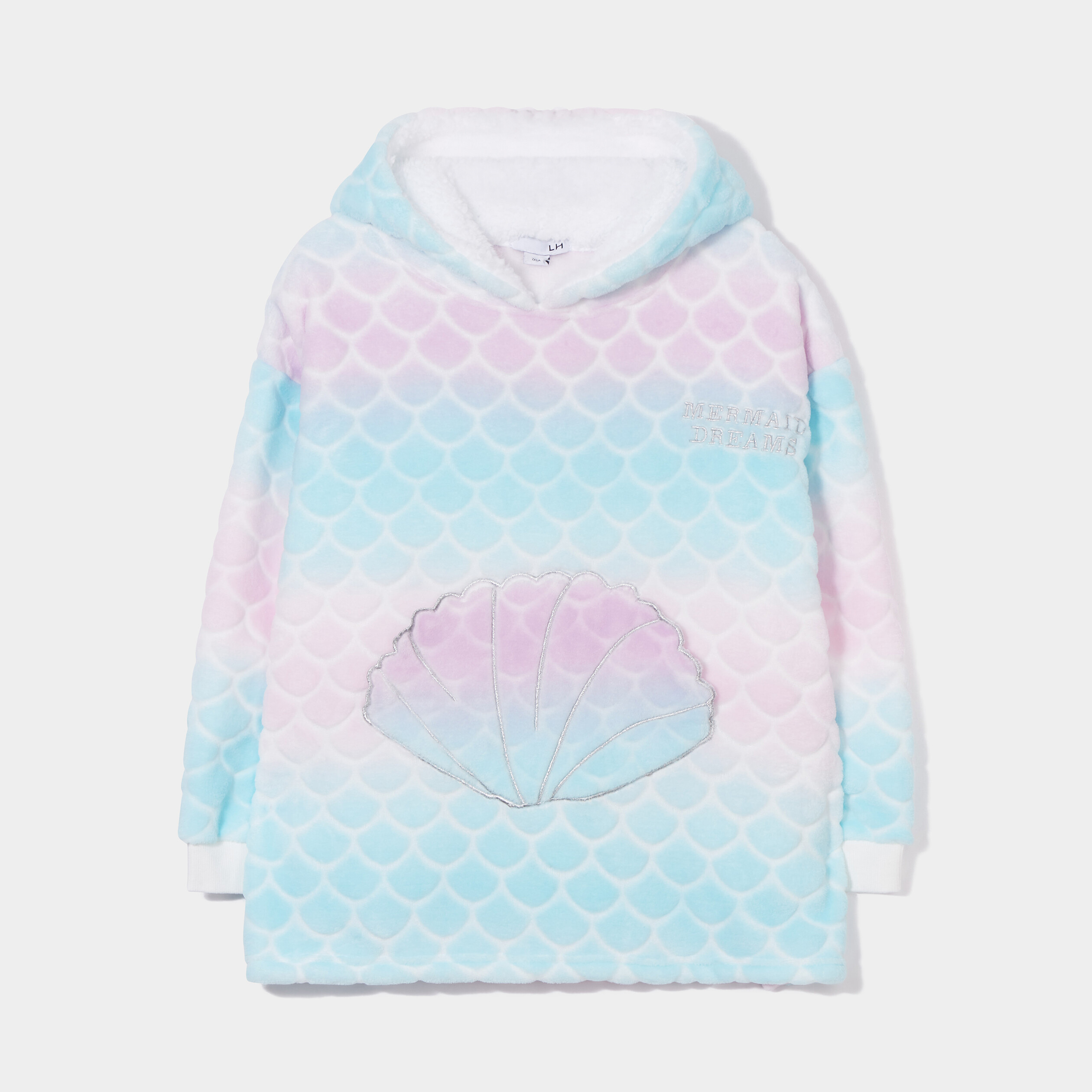 Haut de pyjama sweat à capuche pilou violet fille | La Halle