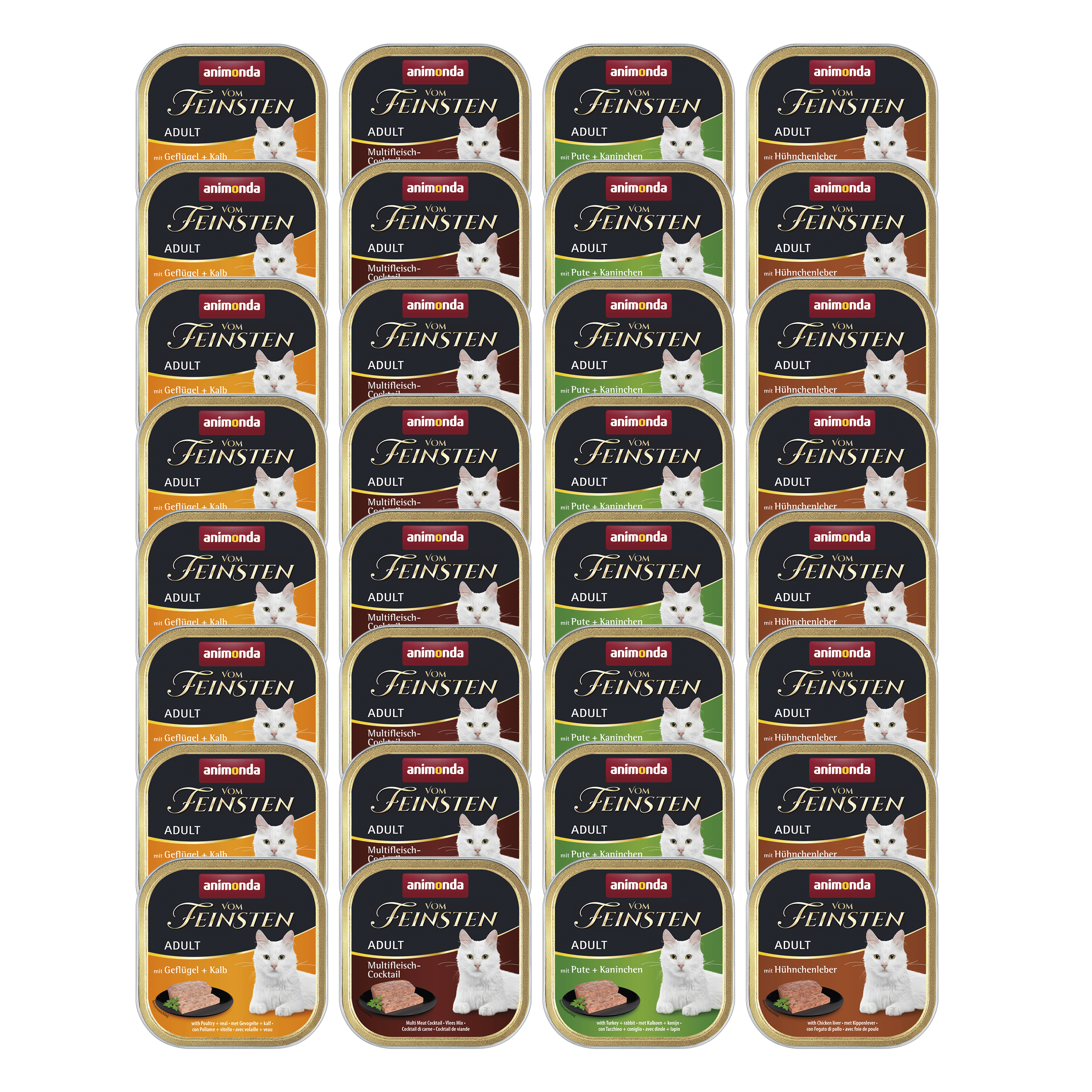 Animonda Nassfutter Animonda vom Feinsten Adult Mixpaket 32x100g Geflügel-Kreationen