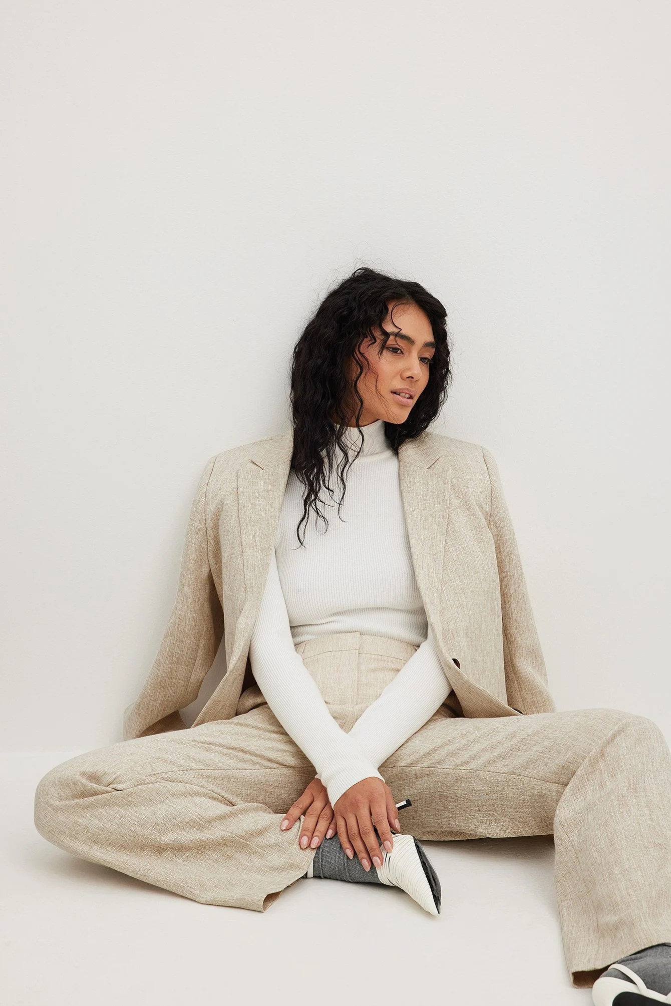 Melange-Blazer mit normaler Passform