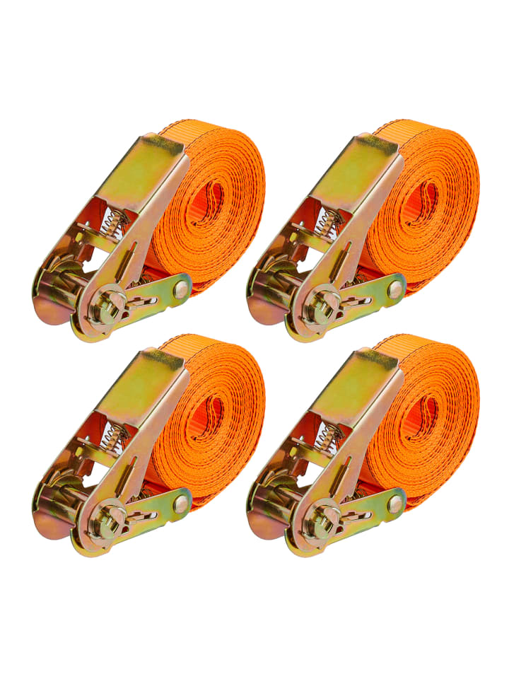 relaxdays 4 x Spanngurte in Orange - 6 m günstig kaufen onesize