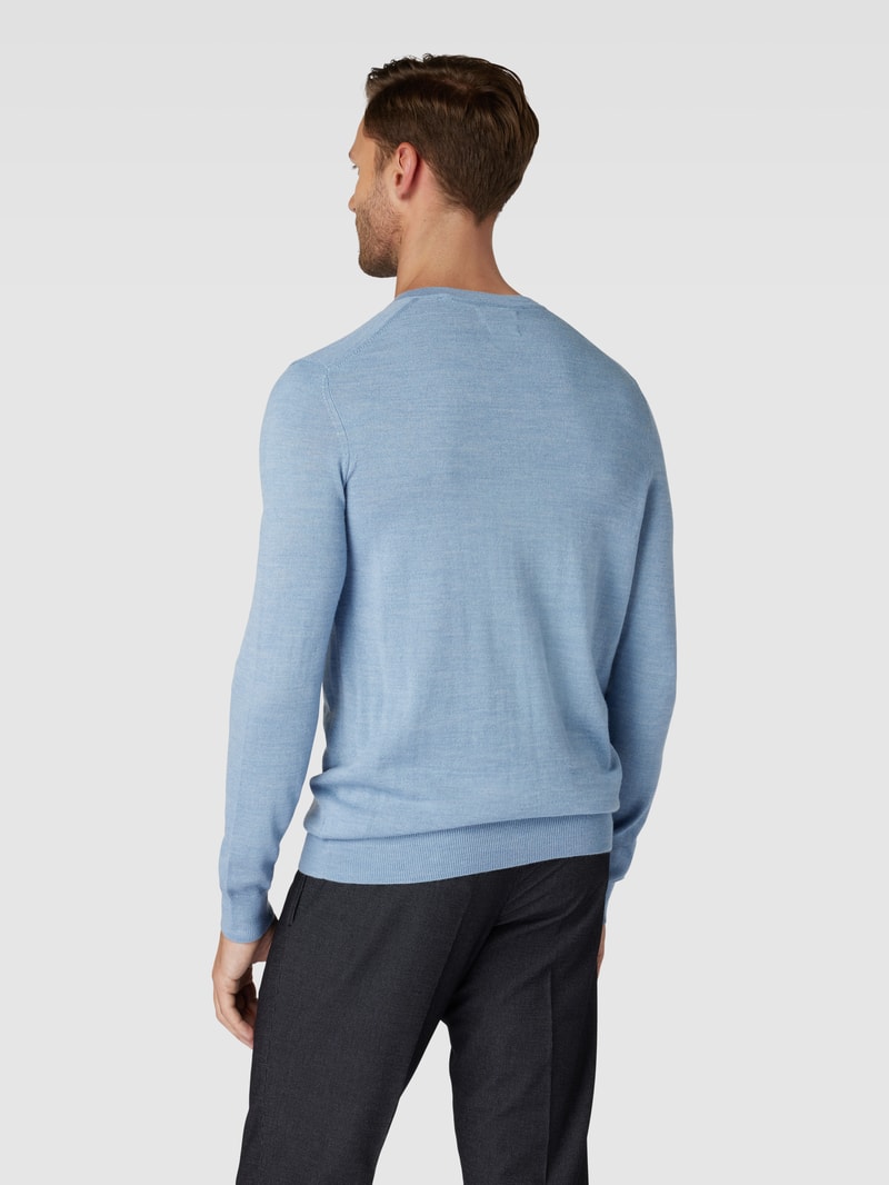 Strickpullover in hellblau meliert