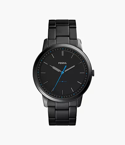 Fossil Herrenuhr The Minimalist Slim Edelstahl Schwarz