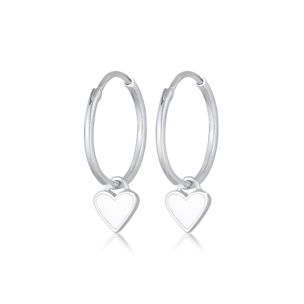 Elli Elli Boucles d'Oreilles Coeur Pendentif Adorable Boucles d'Oreilles Femme - Argen Boucles d'oreilles