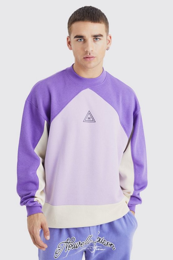 Oversize Colorblock Sweatshirt mit Logo