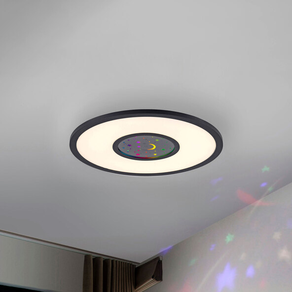 LED-Deckenleuchte Sarena mit RGBW-Projektion & Sternenhimmel-Effekt
