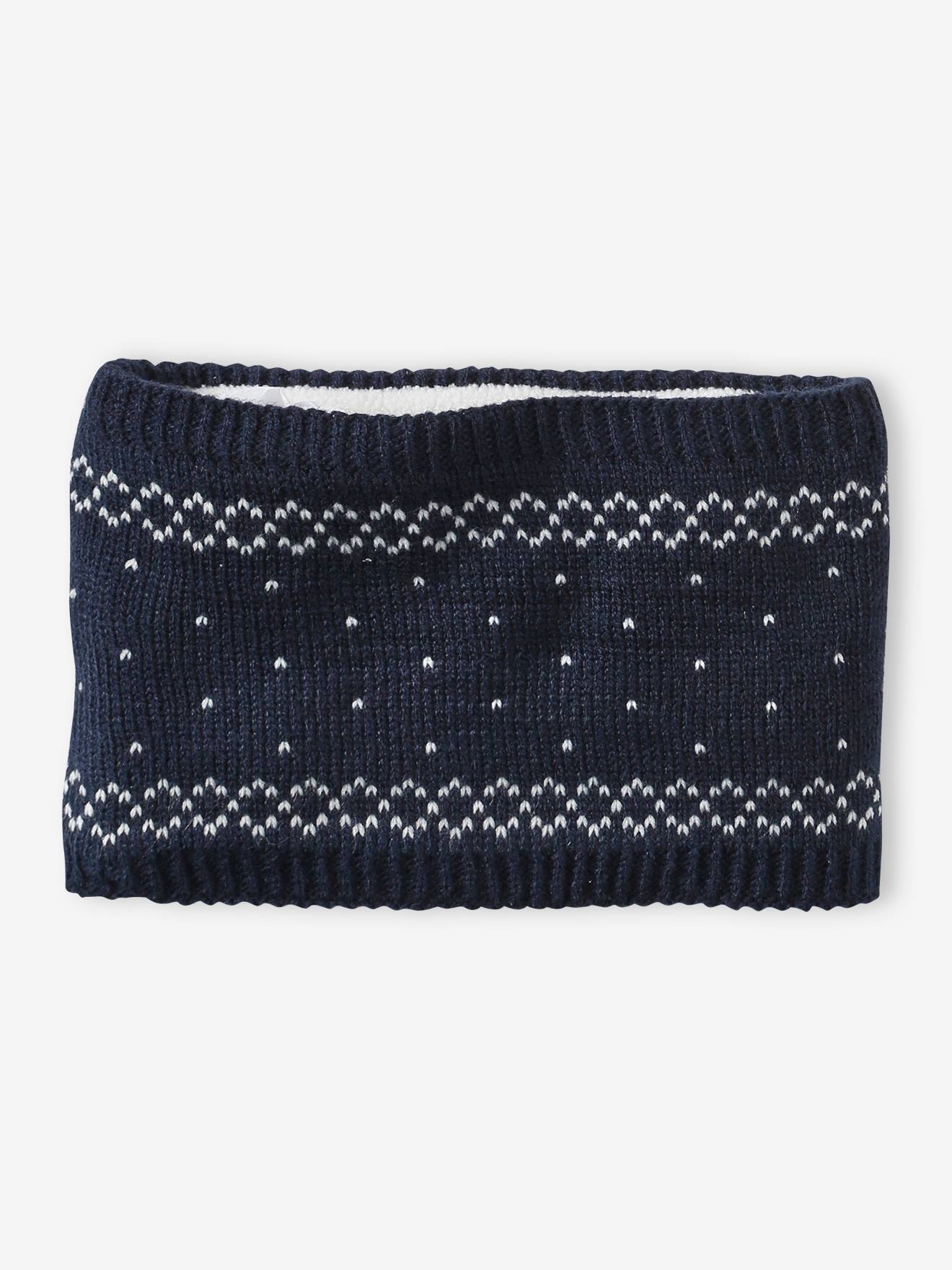 Vertbaudet Jungen Baby Weihnachts-Geschenkset: Mütze, Fäustlinge & Rundschal - marine