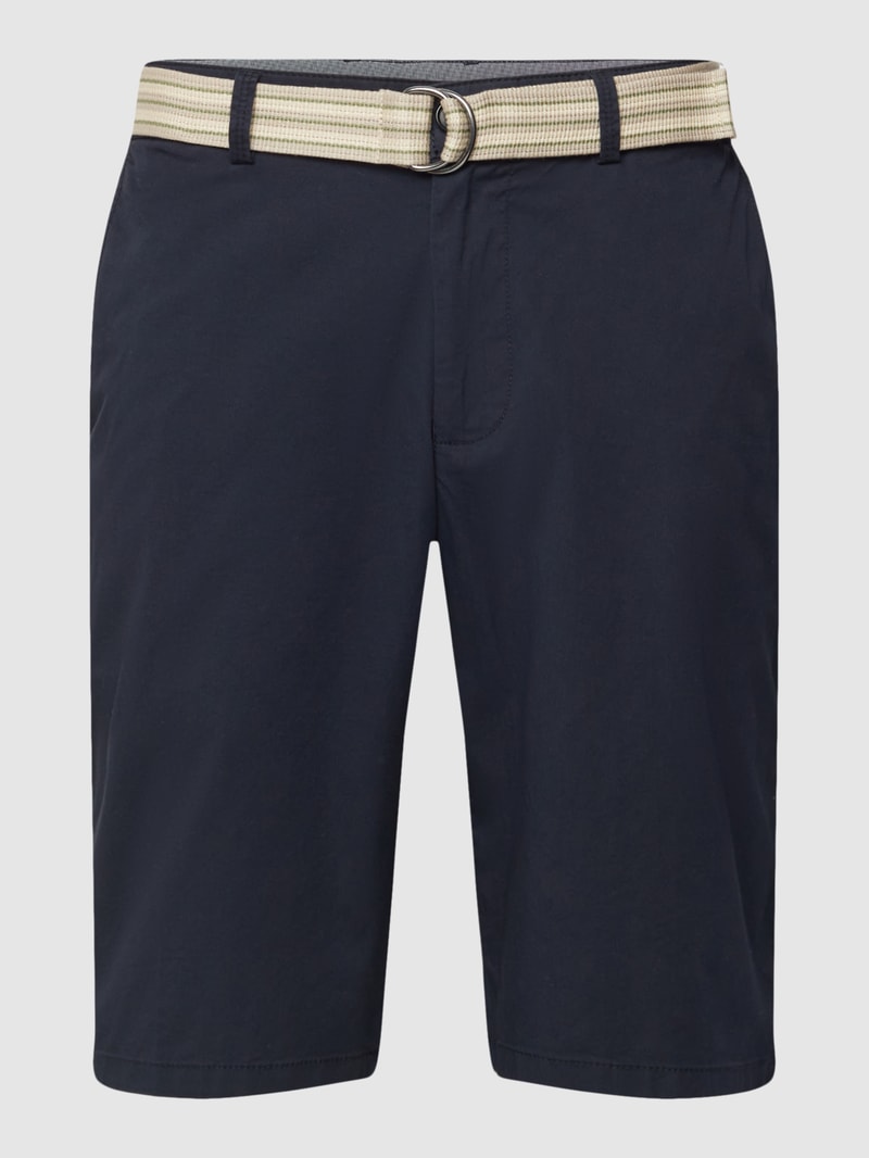 Bermudas mit Stoffgürtel in marineblau