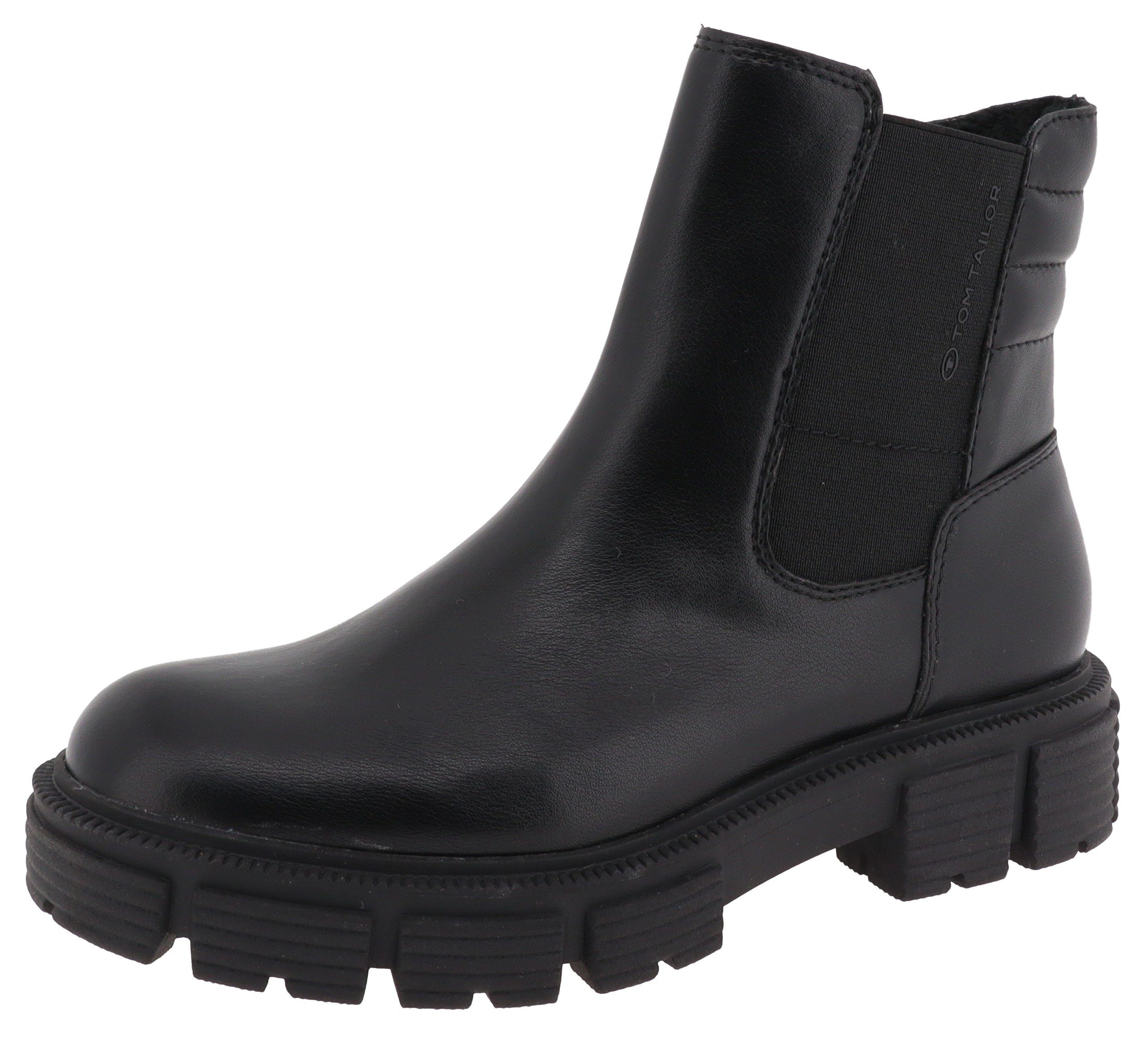 TOM TAILOR Chelseaboots mit Logoschriftzug im Stretcheinsatz